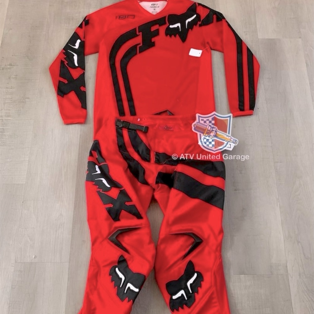 Fox racing gear red and black small jersey and pants size 32